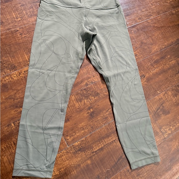 lululemon athletica Pants - lululemon Align High Rise Crop 23” Scripted Yogo Army Green/Dark Olive